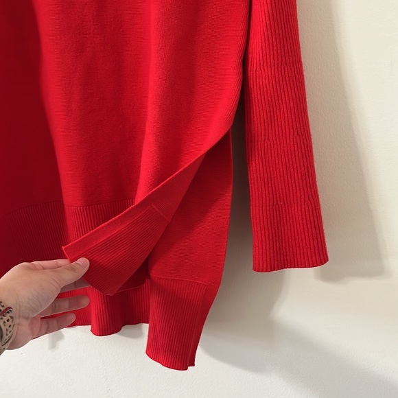 NEW Anthropologie Red Elise Ribbed Off The Shoulder Tunic Sweater Size XS - Picture 7 of 9